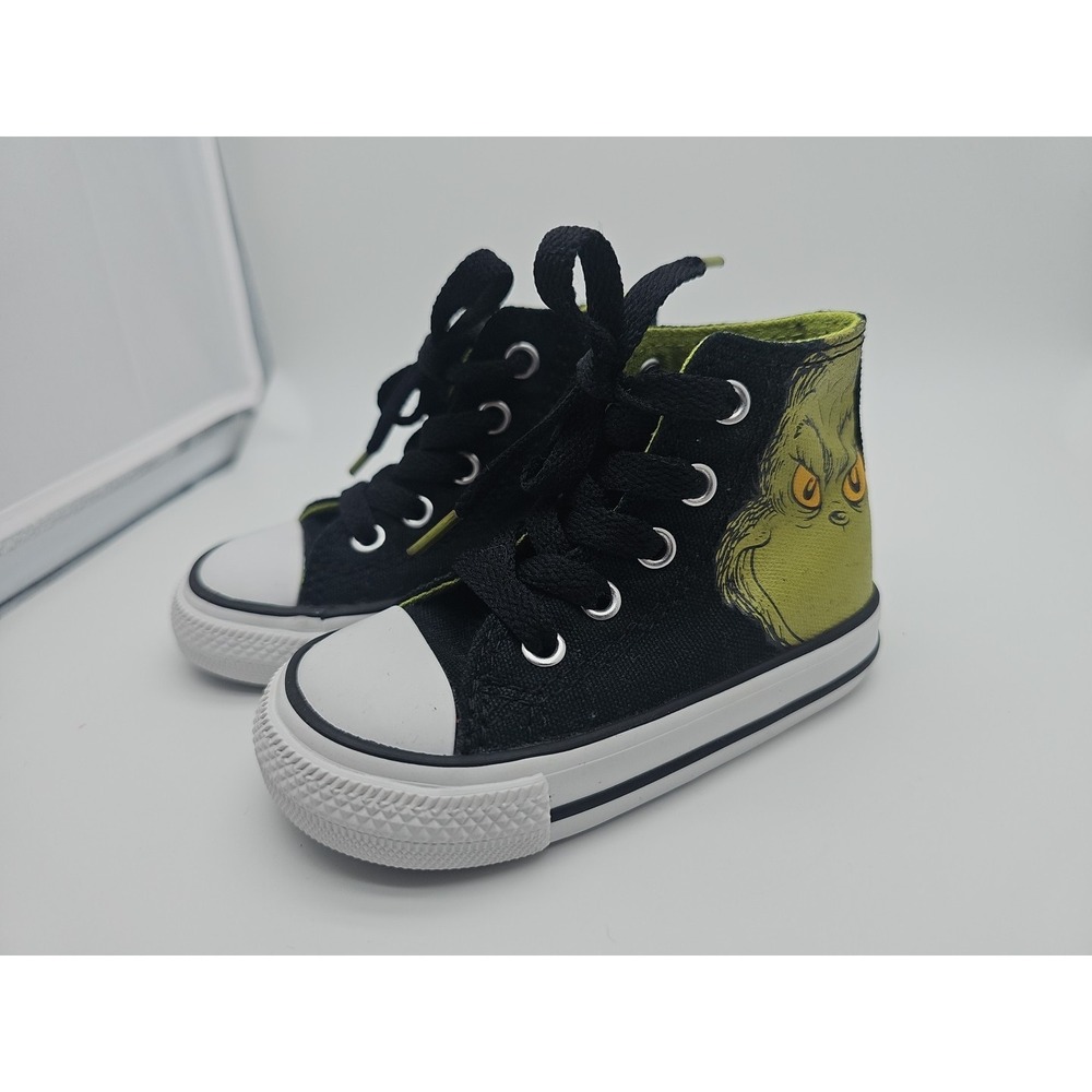 Converse All Star The Grinch RARE Hightop Shoes Size Todler Size 5 - Picture 3 of 8